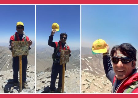 کوهنورد نیشکری بر فراز بلندترین قلّه استان تهران ایستاد